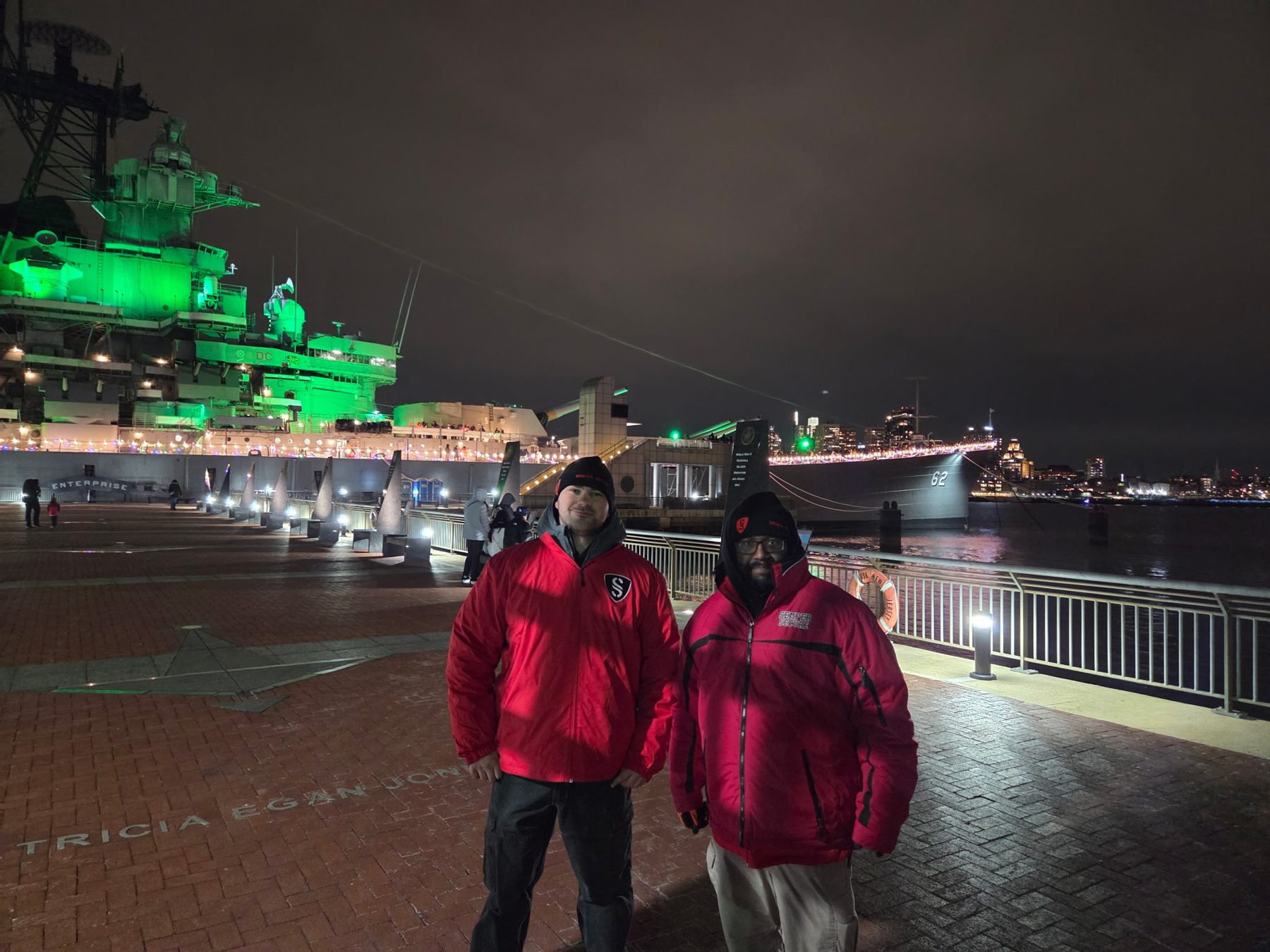 Semper Secure officers on duty for New Year's Eve at the Battleship New Jersey on the Camden waterfront